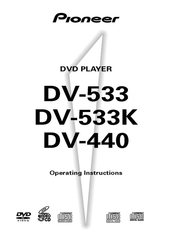 Pioneer DV-440 DVD Player Owners Manual