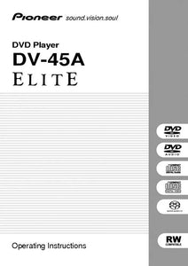 Pioneer DV-45A DVD Player Owners Manual