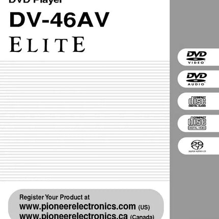 Pioneer DV-46AV DVD Player Owners Manual