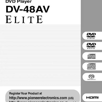 Pioneer DV-48AV DVD Player Owners Manual