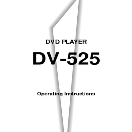 Pioneer DV-525 DVD Player Owners Manual