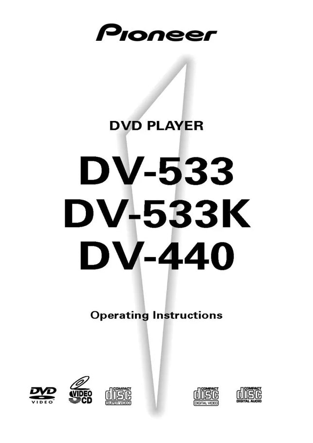 Pioneer DV-533K DVD Player Owners Manual