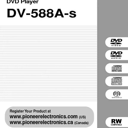 Pioneer DV-588AS DVD Player Owners Manual