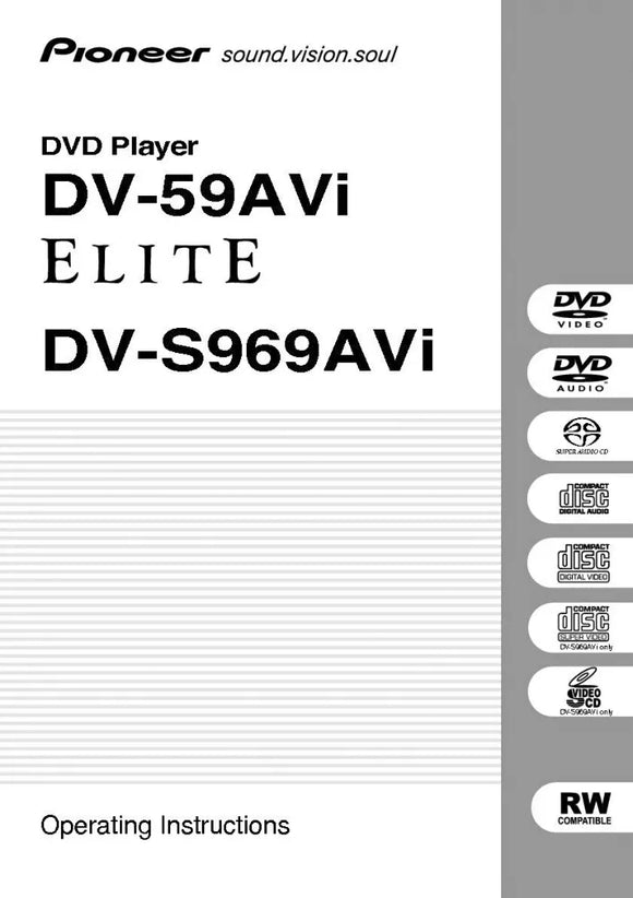 Pioneer DV-59AVi DVD Player Owners Manual