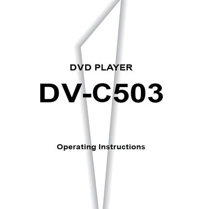 Pioneer DV-C503 DVD Player Owners Manual