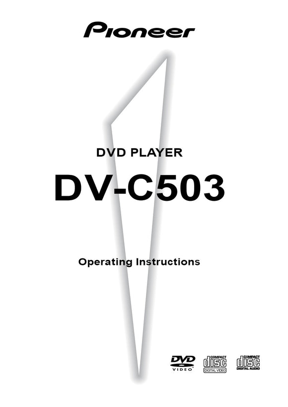 Pioneer DV-C503 DVD Player Owners Manual