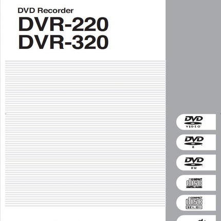 Pioneer DVR-220 DVD Recorder Owners Manual