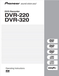 Pioneer DVR-220 DVD Recorder Owners Manual