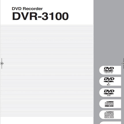 Pioneer DVR-3100 DVD Recorder Owners Manual