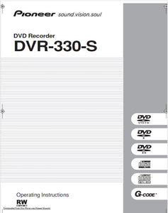 Pioneer DVR-330-S DVD Recorder Owners Manual