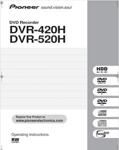 Pioneer DVR-420H-S DVD Recorder Owners Manual