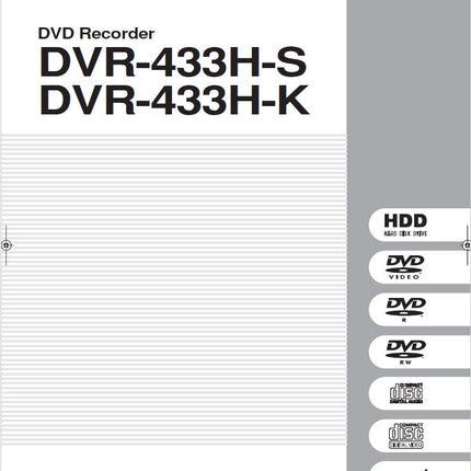 Pioneer DVR-433H-K DVD Recorder Owners Manual