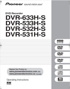 Pioneer DVR-633H-S DVD Recorder Owners Manual