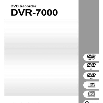 Pioneer DVR-7000 DVD Recorder Owners Manual
