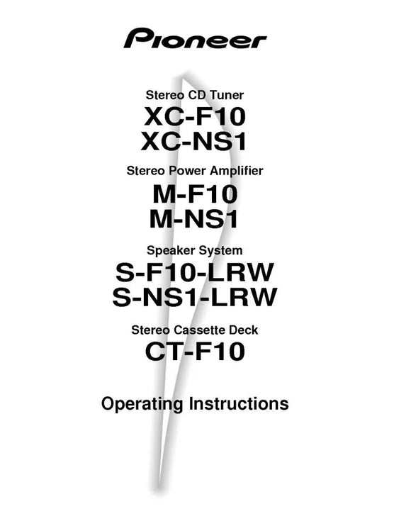 Pioneer M-F10 Amplifier Owners Manual