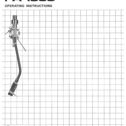 Pioneer PA-1000 Tonearm Owners Manual