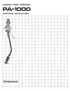 Pioneer PA-1000 Tonearm Owners Manual