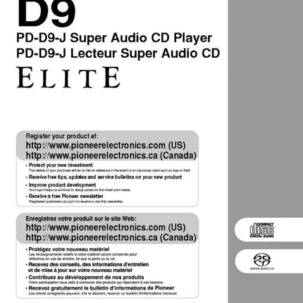 Pioneer PD-D9J CD Player Owners Manual