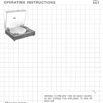 Pioneer PL-12D Turntable Owners Manual
