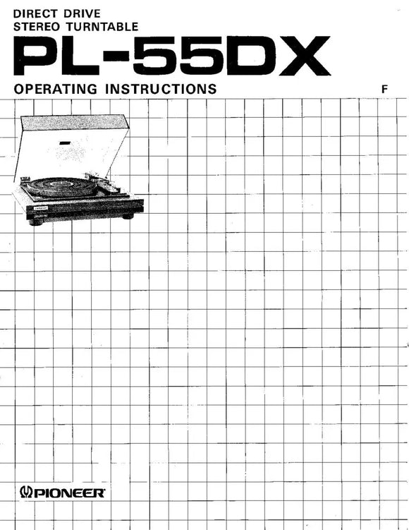 Pioneer PL-55DX Turntable Owners Manual