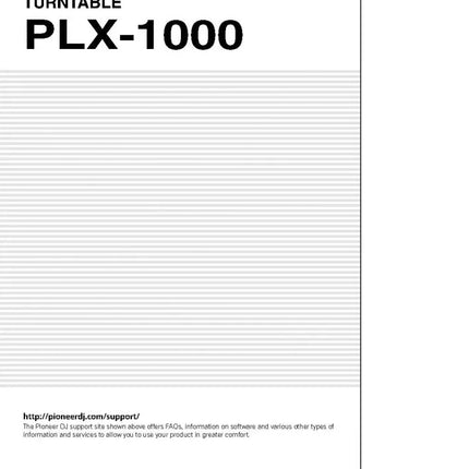 Pioneer PLX-1000 Turntable Owners Manual