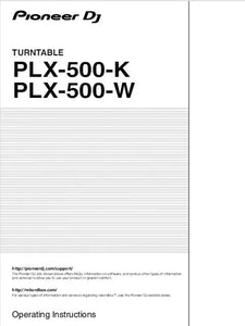 Pioneer PLX-500 Turntable Owners Manual