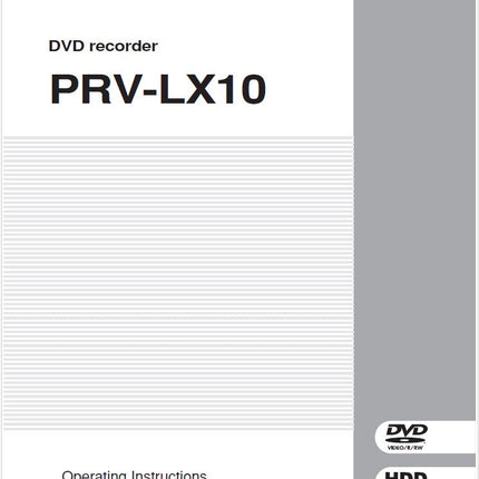 Pioneer PVR-LX10 DVD Recorder Owners Manual