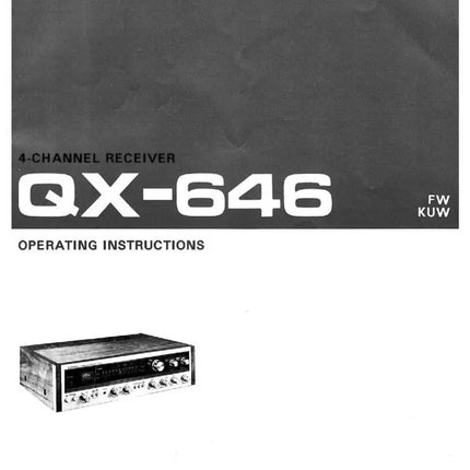 Pioneer QX-646 Receiver Owners Manual