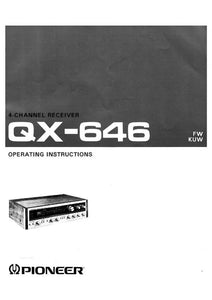 Pioneer QX-646 Receiver Owners Manual