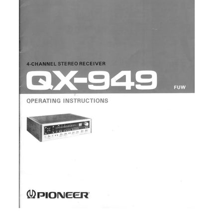 Pioneer QX-949 Receiver Owners Manual