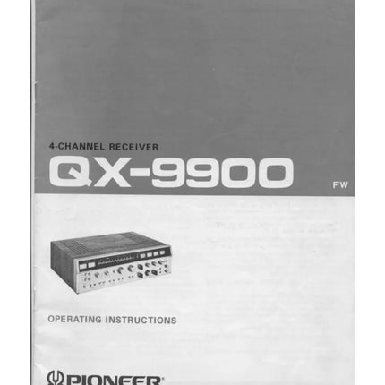 Pioneer QX-9900 Receiver Owners Manual