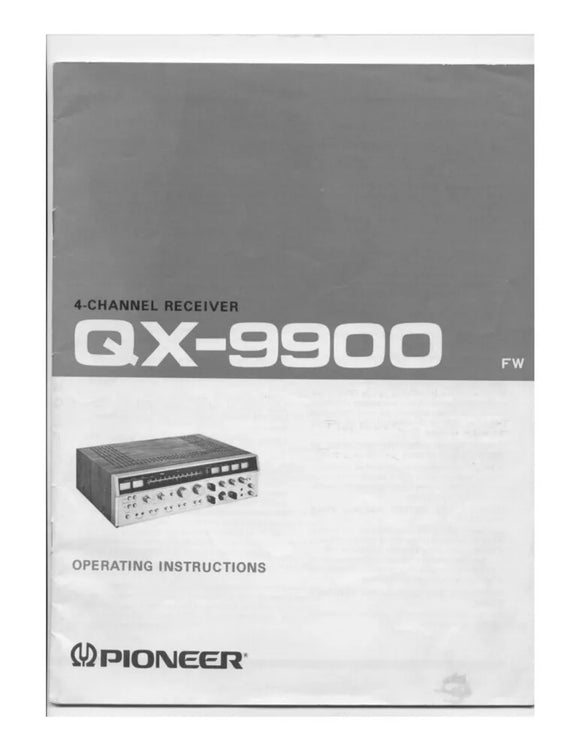 Pioneer QX-9900 Receiver Owners Manual