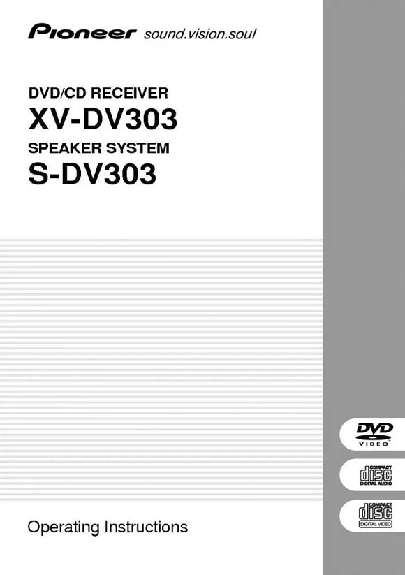 Pioneer S DV303 Receiver Owners Manual