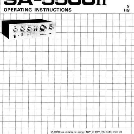 Pioneer SA-5500II Amplifier Owners Manual