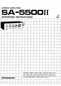 Pioneer SA-5500II Amplifier Owners Manual