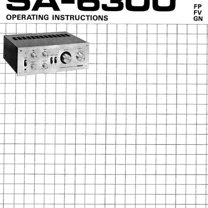 Pioneer SA-6300 Amplifier Owners Manual
