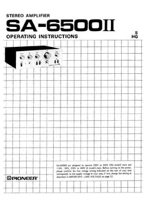 Pioneer SA-6500II Amplifier Owners Manual