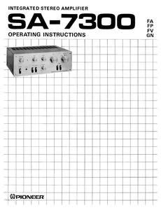 Pioneer SA-7300 Amplifier Owners Manual