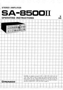 Pioneer SA-8500II Amplifier Owners Manual