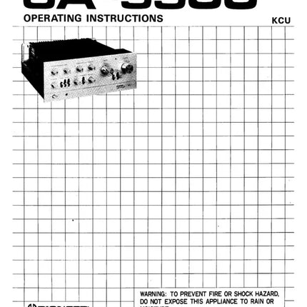 Pioneer SA-9500 Amplifier Owners Manual