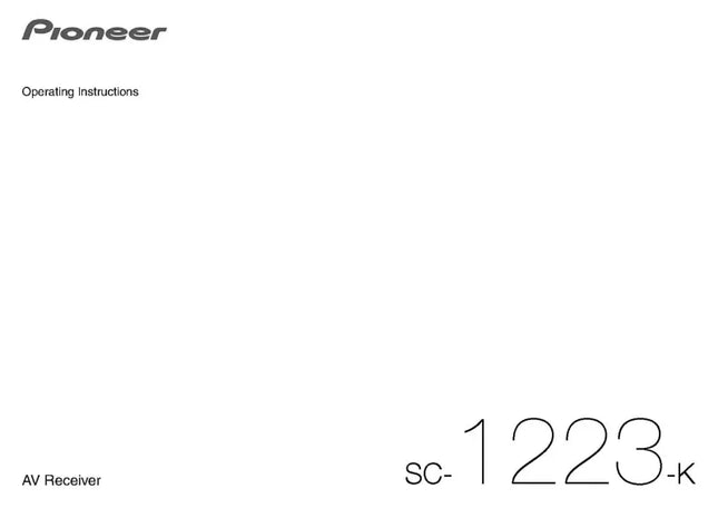 Pioneer SC-1223 K Receiver Owners Manual