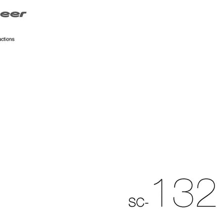 Pioneer SC-1323 K Receiver Owners Manual