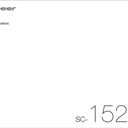 Pioneer SC-1523 K Receiver Owners Manual
