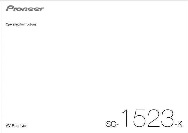 Pioneer SC-1523 K Receiver Owners Manual