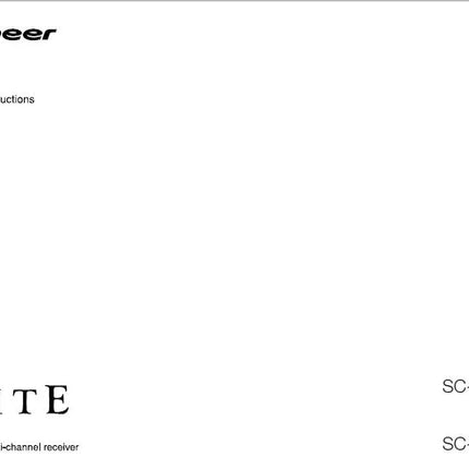 Pioneer SC-57 Receiver Owners Manual