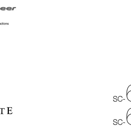 Pioneer SC-63 Receiver Owners Manual