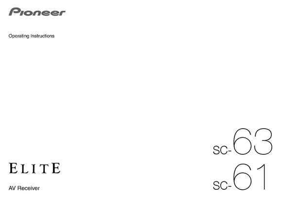 Pioneer SC-63 Receiver Owners Manual