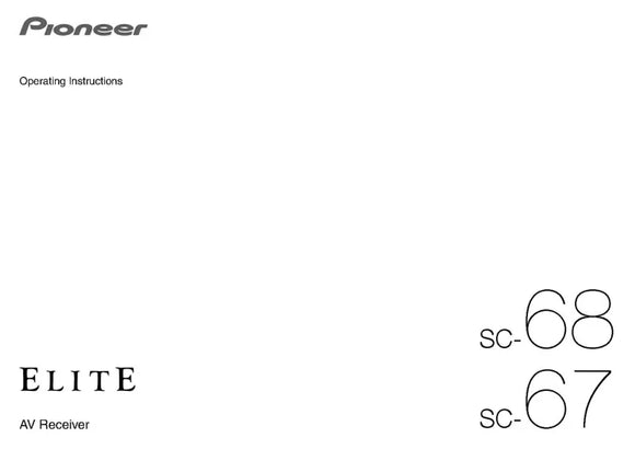 Pioneer SC-67 Receiver Owners Manual