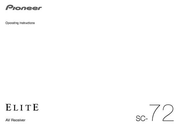 Pioneer SC-72 Receiver Owners Manual