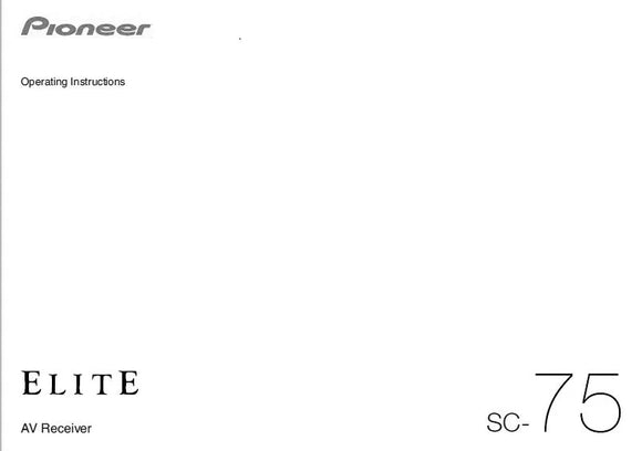 Pioneer SC-75 Receiver Owners Manual